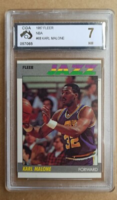 Karl Malone Fleer 1987/1988 - NBA Basketball Card #68 - CGA 7 NM 