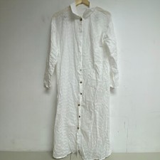 Shein transparent Button Down Dress Floral pattern white Womens Size Medium