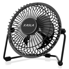 xasla 4 Inch Small USB Desk Fan, Mini Quiet Fan with Metal Construction & Str...