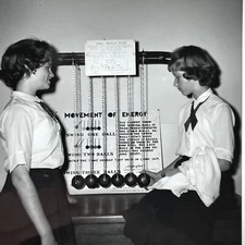 TD Photograph Girls Profile Photo Science Project Momentum Energy 1950's