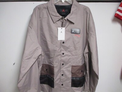 NIKE PARIS SAINT-GERMAIN (AIR JORDAN) MENS WINDBREAKER JACKET (XL) NWT GRAY RARE