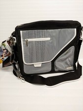 Jj Cole Black Stitch Diaper/Nappy Bag/Changing Mat Pad/ w/Pram Stroller Holder