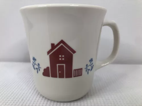 Corning Heart Home 8 Oz Coffee Mug Tea Cup Vintage Houseware EUC