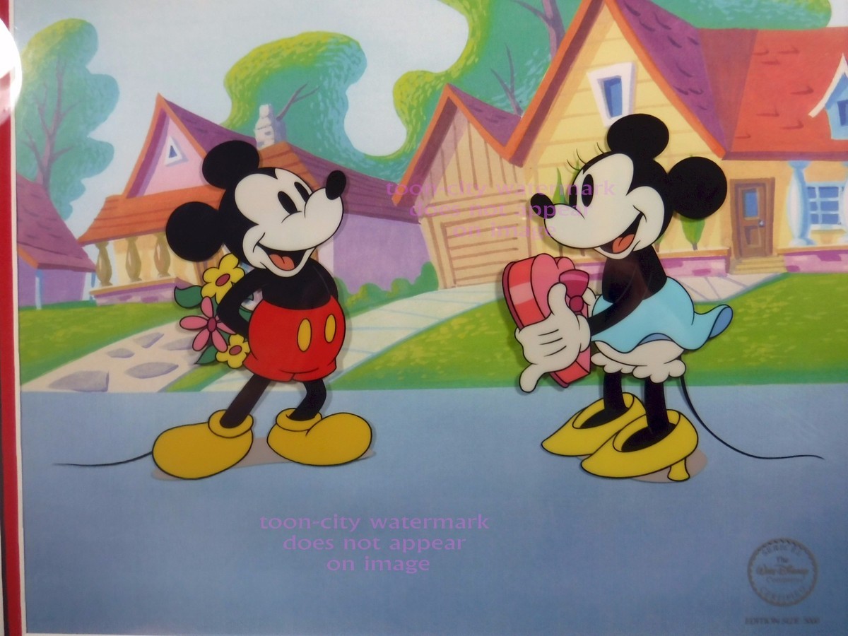 ✓ Mickey Minnie Sweethearts Disney Sericel Cel CoA Brand New