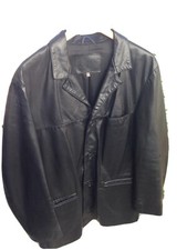 Calvin klein leather jacket black men. M