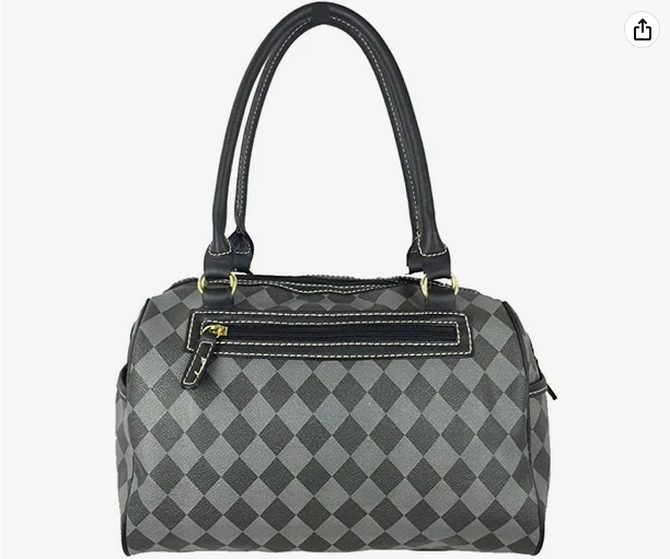 Bolso de Hombro Marc Fisher Check Mate Grande Negro Cemento, Negro/Cemento Foto 2 de 3