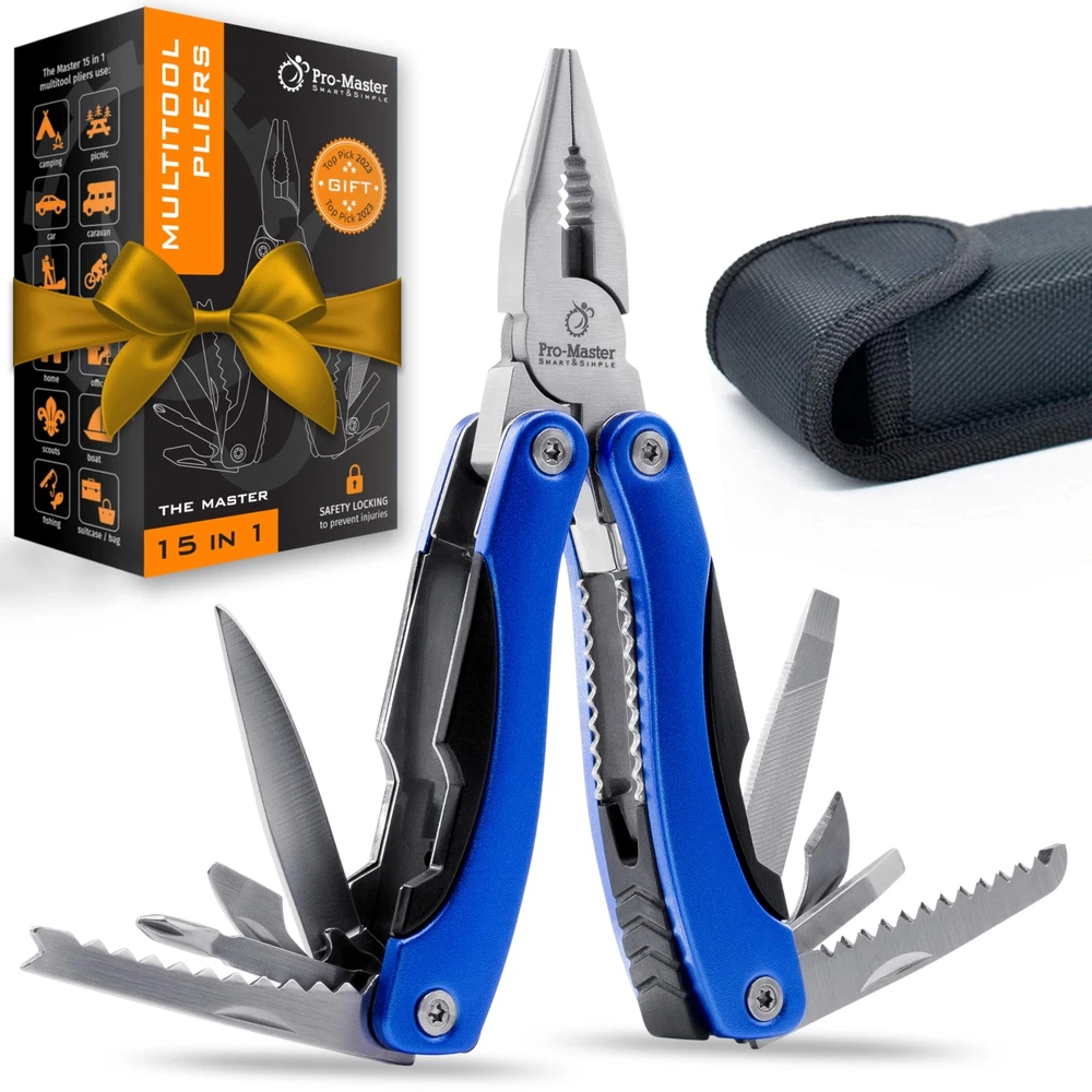 Multi Tool Pocket Knife Set 15 in 1 - The Ultimate Christmas Gift for Men! Pr...