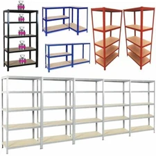 5 Shelf Heavy Duty Metal Rack Shelving Storage 150/180cm Garage Rack