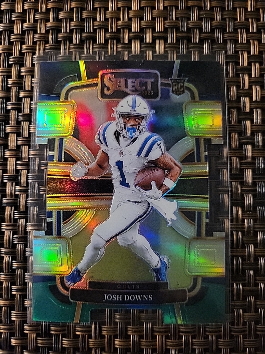 2023 Panini Select - Concourse Black & Green Prizm Die-Cut #44 Josh Downs (RC)