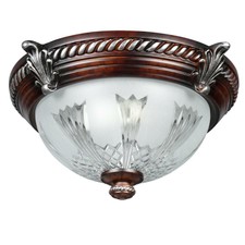 Bercello Estate Volterra Bronze Flush Mount Ceiling 2 Bulb Light