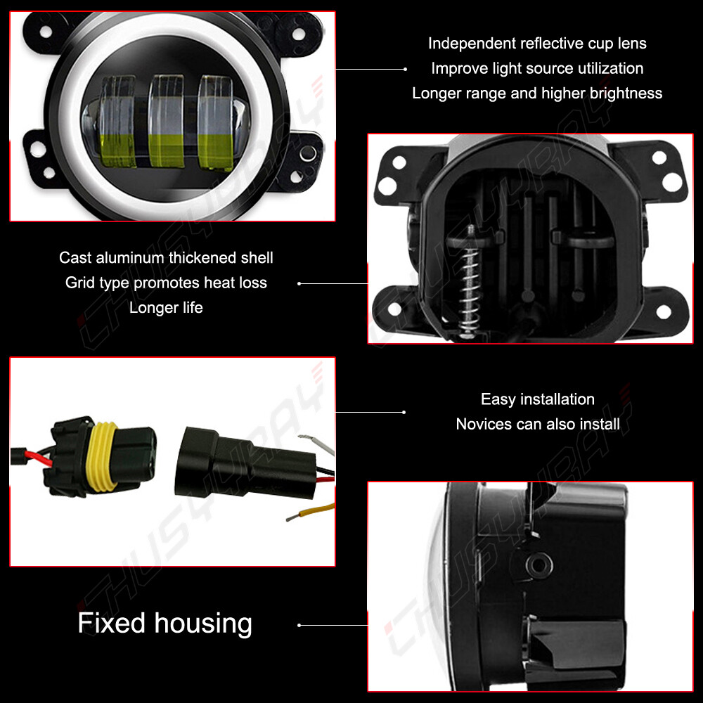 7" LED Headlamp Headlights & 4'' Fog Lights for Freightliner Coronado 2001-2016