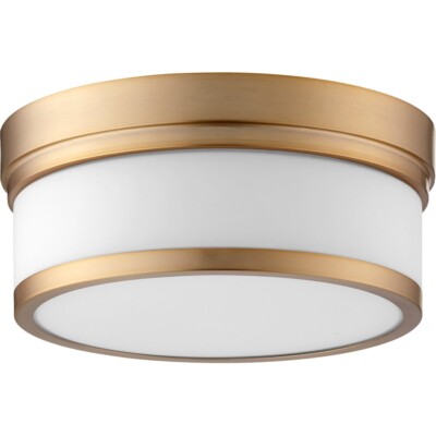 Quorum Celeste 2 Light 12' Ceiling Mount, Aged Brass - 3509-12-80