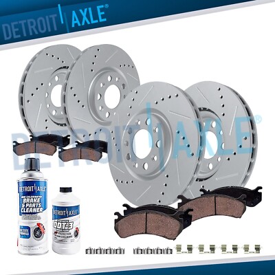 10pc Front Rear Drilled Brake Rotors Brake Pads Kit for 2020-2023 Jeep Gladiator