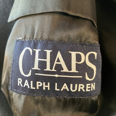 Chaps Ralph Lauren Mens Cashmere Wool Blend Overcoat Black 42R