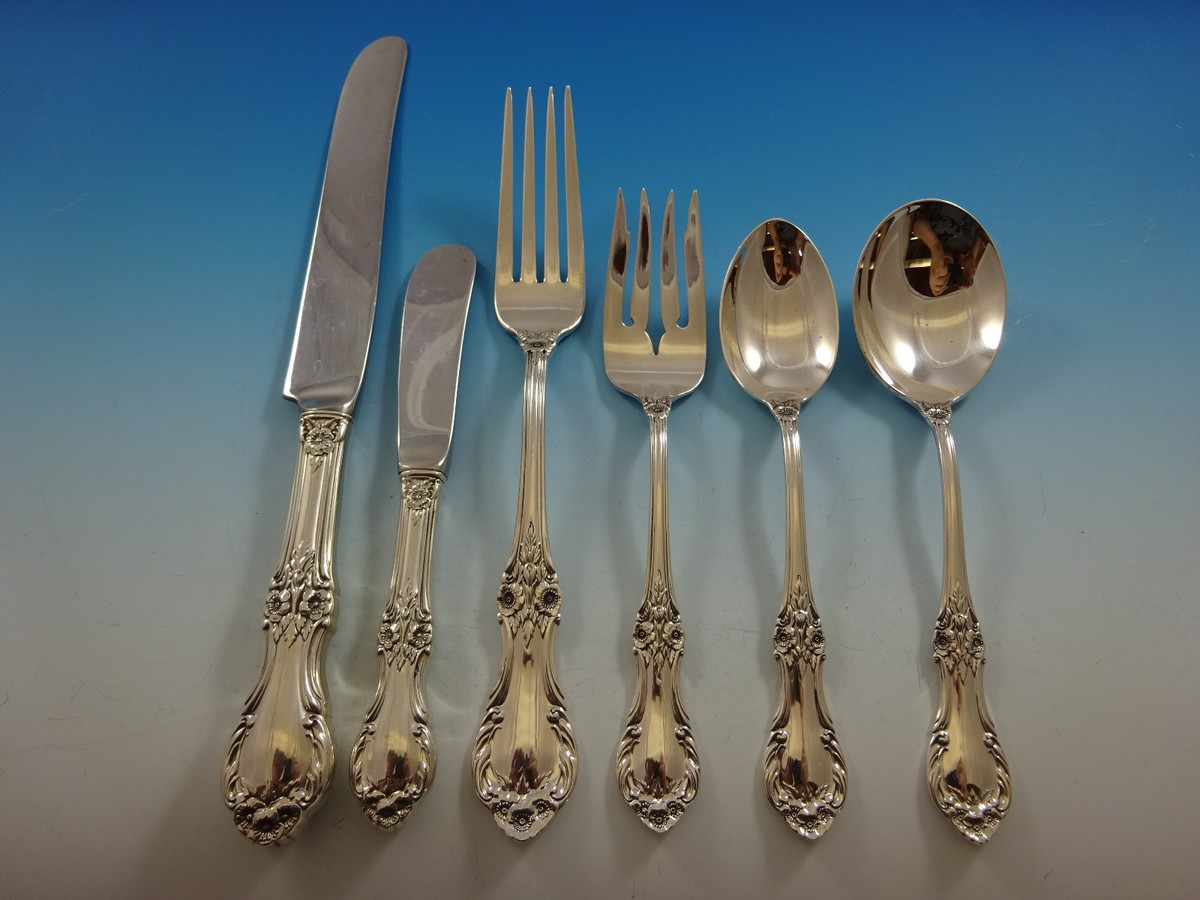 Wild Rose by International Sterling Silver Flatware Service Set 38