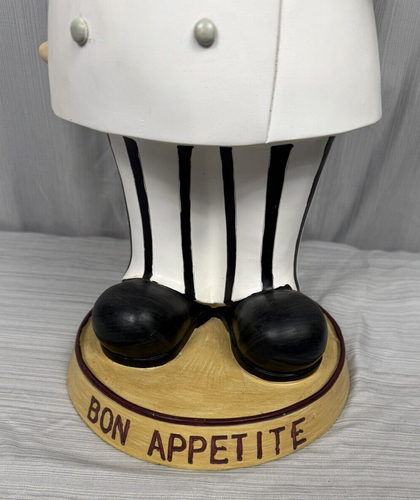 French Chef Figurine, 21 inches tall, Chef with Platter, Bon Appetite - Picture 7 of 10