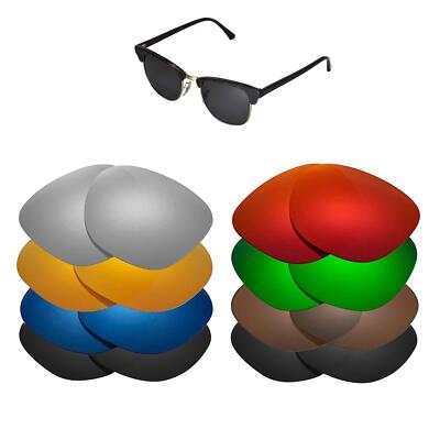 Walleva Lenses for Ray Ban Clubmaster RB3016 51mm Sunglasses- Multiple Options