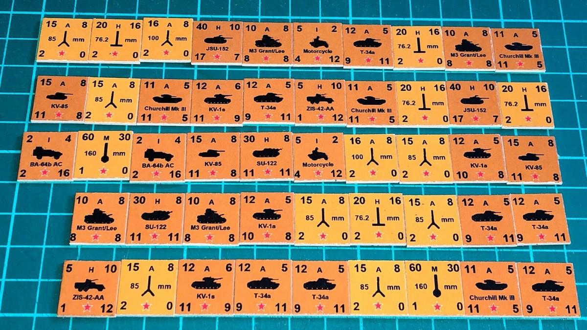 PanzerBlitz Unofficial guide counters set (of 108), for PanzerBlitz Unofficial guide counters set (of 108), for