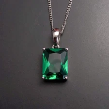 Emerald Gemstone 925 Sterling Silver Handmade Best Jewelry For Pandant D-953