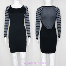 Tart black and grey stripe bodycon sweater dress, size XS