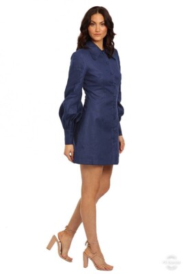 knee length dresses for ladies Leo Lin Odette Midi Dress in Rosebud Print in Navy – Lizzie Lend main image 0
