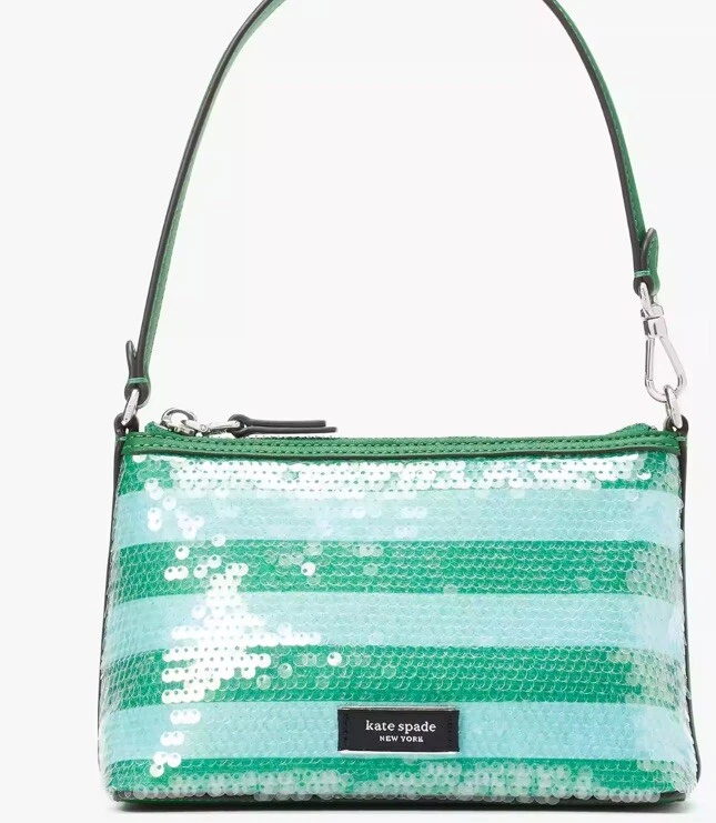 Kate Spade Lulu Seaside Stripe Sequin East West Pochette