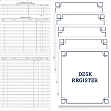Kosiz 5 Pcs Large Check Registers for Desk Transaction Registers for Business Ch
