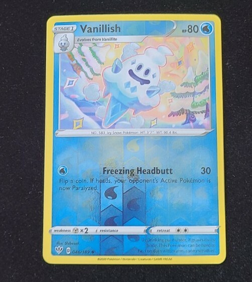 Pokemon- Darkness Ablaze- Vanillish 46/189- Reverse Holo Card
