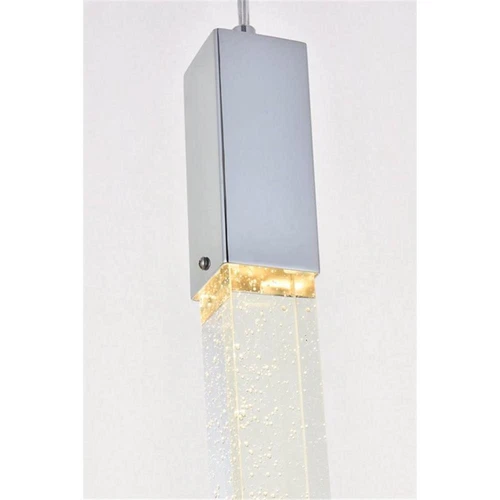 Elegant Lighting Weston 1-Light Modern Metal and Crystal Pendant in Chrome - Picture 5 of 8