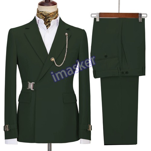 Traje Para Hombre 2 Piezas Chaqueta Traje Abrigo Novio Vestido de Boda (Blazers+Pantalones) - Imagen 6 de 41