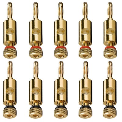 2x 4x 10x 12x Bananenstecker vergoldet High End Bananas Kabel bis 6mm² , gerade