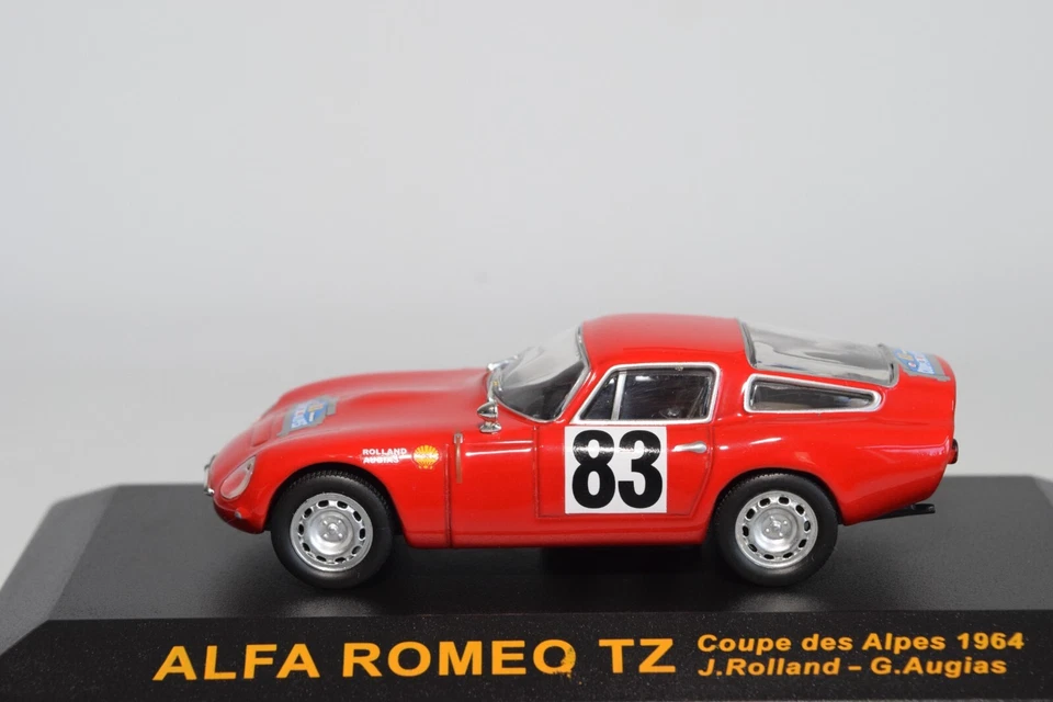 B21 1:43 IXO CIXJ000024 ALFA ROMEO TZ COUPE #83 DES ALPES 1964 ROLLAND MIB - Immagine 3 di 4