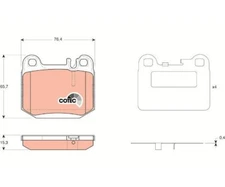 Brake pad set, disc brake COTEC TRW GDB1457