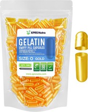 Size 0 Gold Empty Gelatin Capsules Gelcaps Kosher Pills Caps