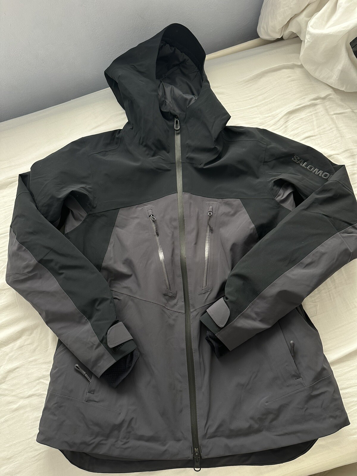 Salomon Giacca Nera Brillante Donna Sci Neve Giacca £300 Prezzo di listino! Medium 20k 20k