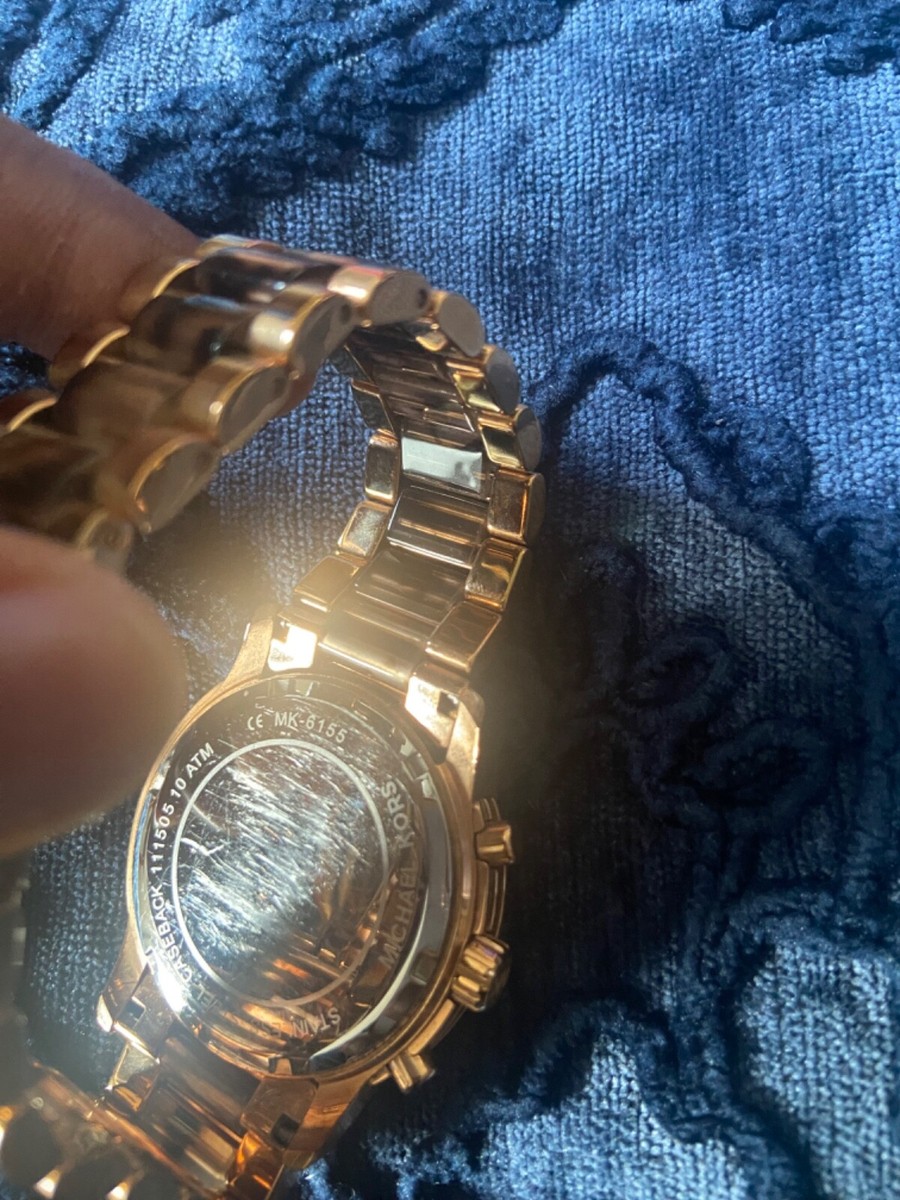 EUC Michael Kors MK6155 Rose Gold Dial Rose Gold Chronograph 