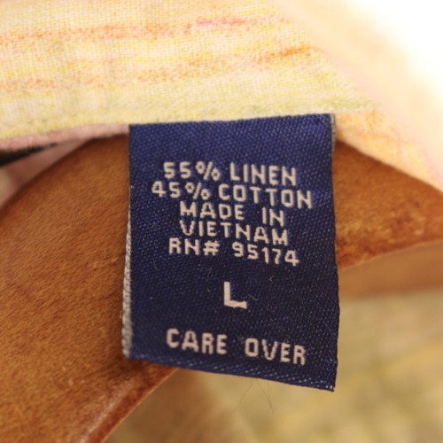 VTG Clearwater Outfitters Mens Large Rainbow Short Sleeve Button Down Polo Linen - Picture 14 of 16