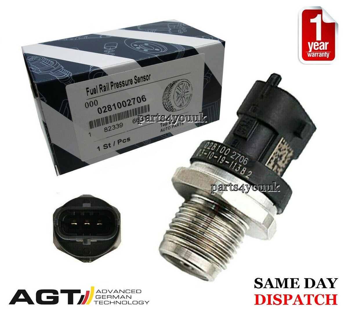 FUEL RAIL PRESSURE SENSOR for Lancia Delta Musa Thesis Ypsilon 0281002706 FUEL RAIL PRESSURE SENSOR for Lancia Delta Musa Thesis Ypsilon 0281002706