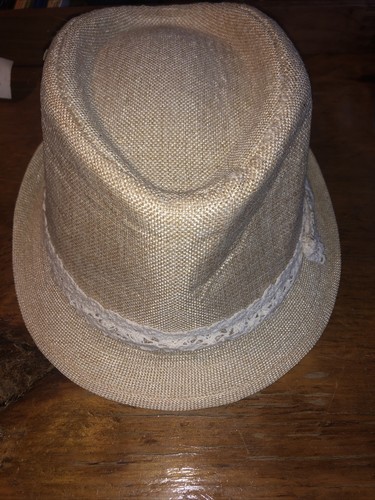 White Lace Ribbon Fedora hat 