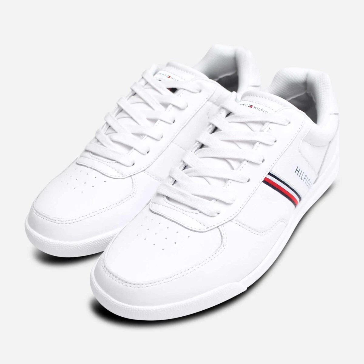 embrague En la actualidad Darse prisa Tommy Hilfiger Retro White Leather Men's Sneakers | eBay