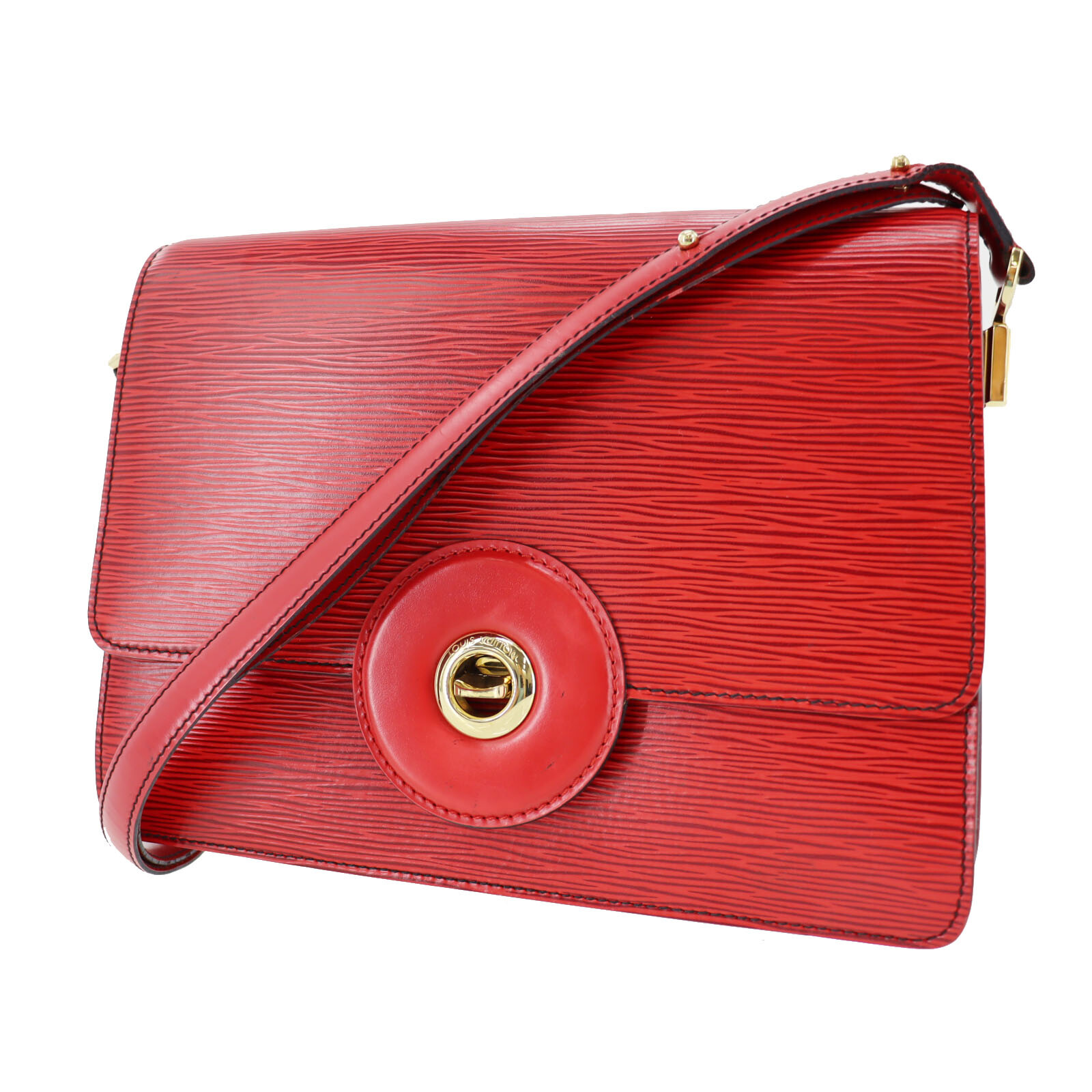 LOUIS VUITTON Free run Used Shoulder Bag Epi Leather Red M52407 #AF193 LOUIS VUITTON Free run Used Shoulder Bag Epi Leather Red M52407 #AF193