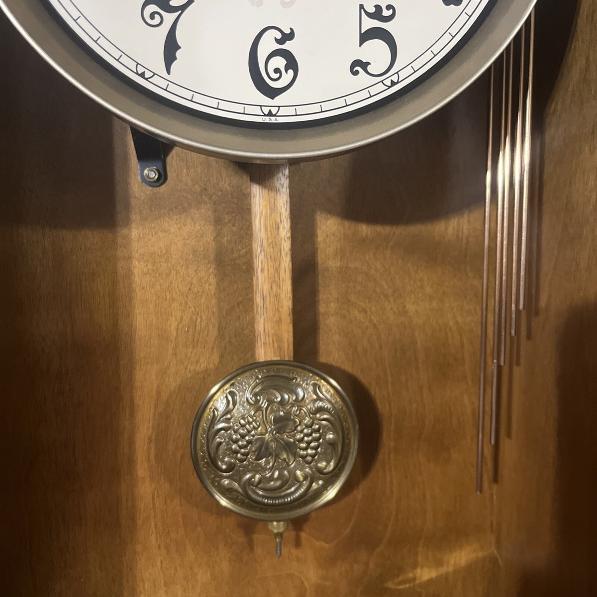 Ansonia Gold Medallion Glass Mechanical Chiming Clock “EZEE-SET