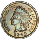 1905 INDIAN HEAD CENT Sharp Full LIBERTY 4 Diamonds AU+ Penny Type Coin SRL