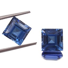 Natural Ceylon Blue Sapphire 8 x 8 MM Square Cut Loose Gemstone Matching Pair