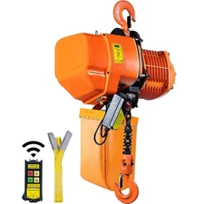 Electric Chain Hoist Three Phase Crane Hoist 4400 lb 2 ton Load 20 ft Lift