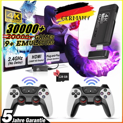 Retro konsole 30000+ Spiele 4K TV Video Game Stick mit 2 Wireless Controller DE