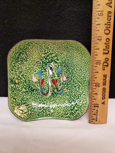 VTG Copper and Enamel 4" Dish Lovely Bohemian Style - Picture 7 of 7