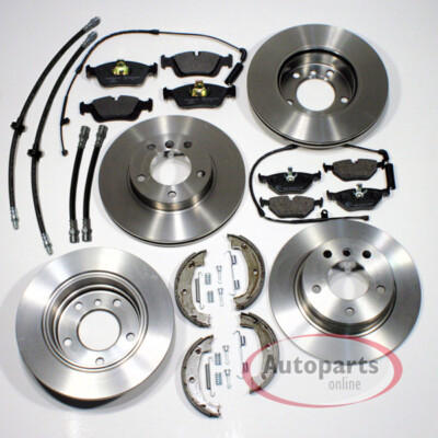 Bremsen Set Ø 332 mm + Ø 324 mm + Bremsschläuche vorne hinten für BMW X5 [E53]