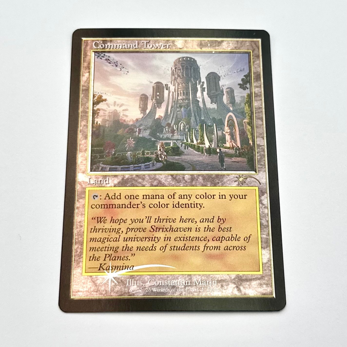 MTG Strixhaven: Omens of Chaos Command Tower Foil Retro Frame Promo Card