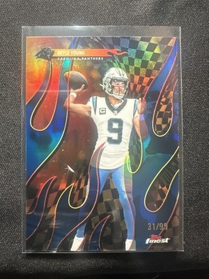 BRYCE YOUNG 2025 TOPPS FINEST TORCHERS BLUE REFRACTOR #T-11 PANTHERS /99
